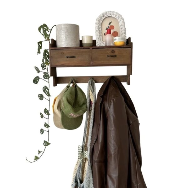 Rustik Ahşap Duvar Rafı